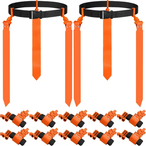 Miniatura 9 de Hungdao Cinturones y banderas de fútbol para 10/12 jugadores, cinturones de fútbol ajustables para niños, adolescentes, adultos, entrenamiento