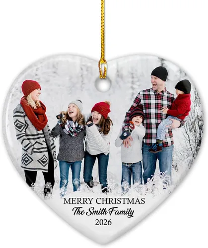 Miniatura 8 de Adorno Colgante de Cerámica con Foto Personalizada, Añade Cualquier Imagen Adorno de Aniversario Regalo para Él Ella Sr. Sra., Foto Personalizada
