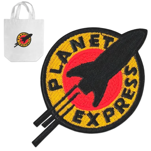 MNC Shop parche insignia FUTURAMA Planet Express bordado para coser/planchar: 4.4 pulgadas/10.5 cm x aprox.: 3 pulgadas/7.5 cm.