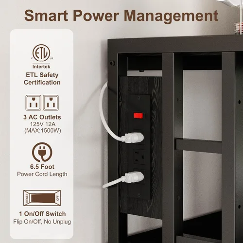 Miniatura 6 de Soporte para Mini Nevera, Estación de Gabinete de Barra de Café con Espacio de Almacenamiento para Insertar Refrigerador Pequeño, Organizador