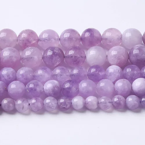 Miniatura 48 de Cuentas de jade verde chino natural, piedras preciosas, cuentas redondas sueltas para hacer joyas, pulsera DIY, collar, 8mm, 45 piezas, 15 pulgadas