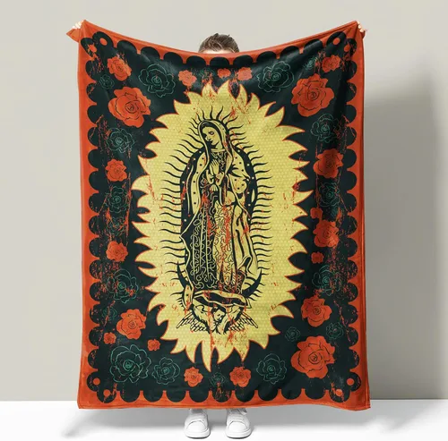 Miniatura 7 de Manta de Virgen María, regalos de Nuestra Señora de Guadalupe, manta cálida y acogedora de franela de microfibra para todas las estaciones, 59 x 79