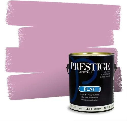 Miniatura 557 de Prestige Paints Pintura exterior e imprimación en uno, 1 galón, plano, coincidencia comparable de Valspar* Amber Rose*
