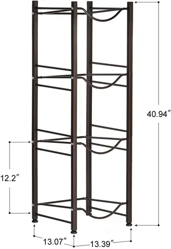 Miniatura 2 de HAITRAL Soporte para jarra de agua, 4 niveles, resistente para botellas de agua, color negro y marrón