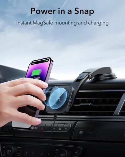 Miniatura 2 de ESR para Montura de Cargador MagSafe de Coche, Montura de Cargador de Coche Magnética Inalámbrica para Tablero, Compatible con Cargador de Coche