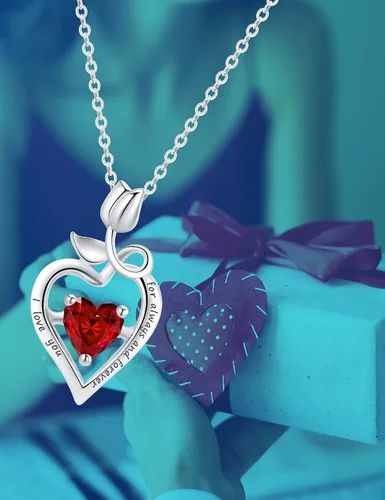 Miniatura 7 de HXZZ Fine Jewelry - Collar con colgante de plata de ley con topacio azul suizo, amatista, citrino, peridoto y ópalo, regalo para mujer, Gema