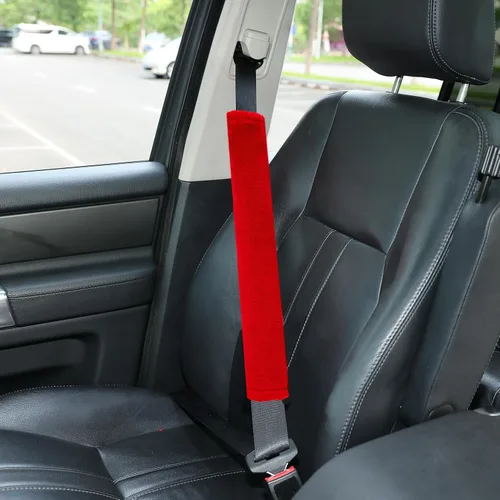 Miniatura 16 de Amooca Funda universal para cinturón de seguridad de piel sintética suave para automóvil, camión, SUV, avión, almohadilla para cinturón de seguridad