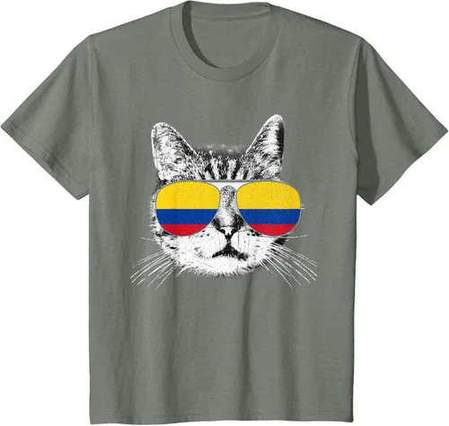 Miniatura 89 de Camisa de bandera de Colombia, orgullo colombiano, gato, hombres, mujeres, niños, camiseta de regalo