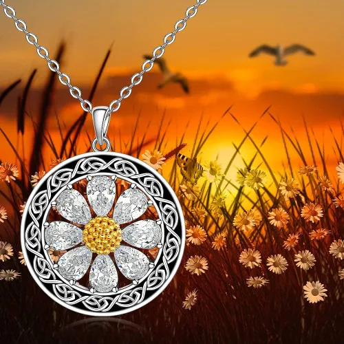 Miniatura 8 de Talonior Daisy Necklace Axolotl Moth Cat Raccoon Cardinal Necklaces Snowflake Four Leaf Clover Necklace Christmas Santa Claus Pendant for Women