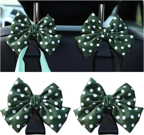 Miniatura 8 de Mandark 2 piezas de ganchos para reposacabezas de asiento de automóvil, lindos ganchos de arco para bolsos y bolsas, accesorios de decoración