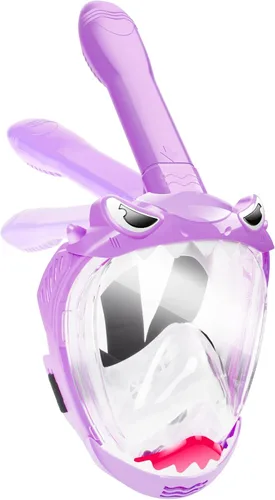 Miniatura 8 de Full Face Snorkel Mask for Kids with 180° Panoramic View, Snorkeling Set Featuring Anti-Leak and Anti-Fog Foldable Dry Top Design for Safe Azul