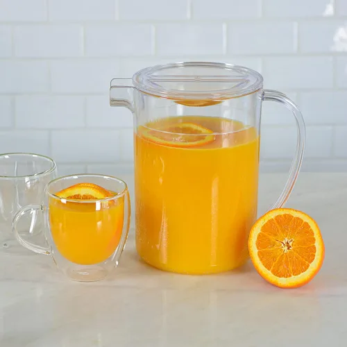 Miniatura 3 de Youngever Jarra de plástico de 2 cuartos con tapa, jarra de plástico ancha transparente ideal para té helado, sangría, limonada y más
