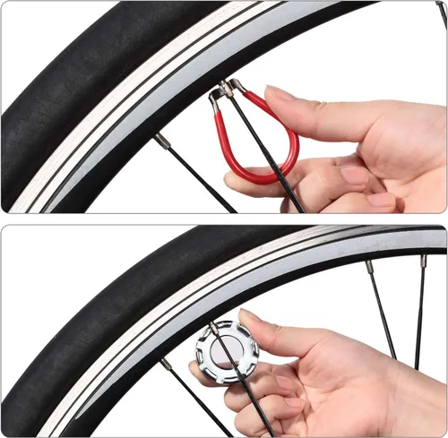 Miniatura 6 de 5 piezas de llave de radios de bicicleta herramienta de radios para bicicleta con palanca de neumático de 1 pieza Kit correcto de llanta