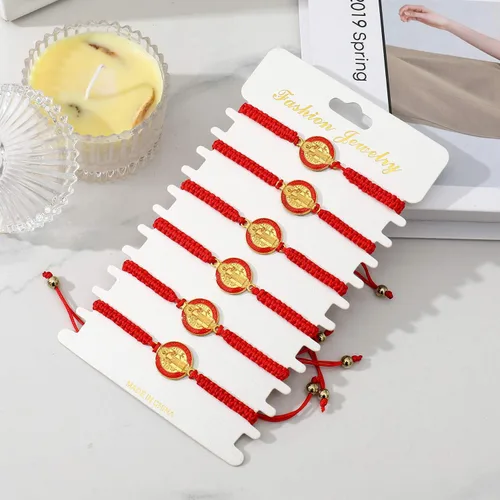 Miniatura 2 de 612 pulseras de la Virgen María San Benito San Juda rosario hechas a mano nudo rojo pulsera de la suerte para hombres o mujeres como regalo y se