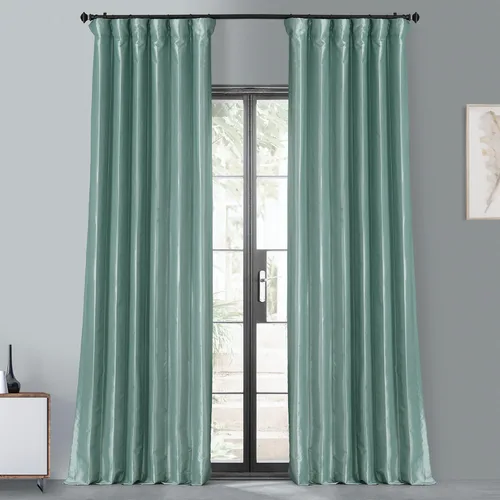 Miniatura 20 de HPD Half Price Drapes - Cortinas opacas para dormitorio y sala de estar - Cortina opaca de tafetán de seda sintética 127 x 213 cm (1 panel), Beige