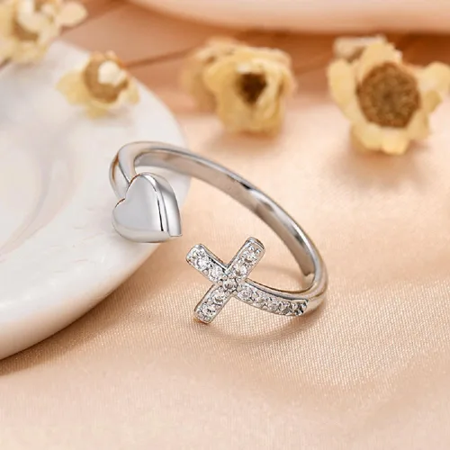 Miniatura 2 de Anillo de plata de ley 925, minimalista, ajustable, hecho a mano, para mujeres y niñas