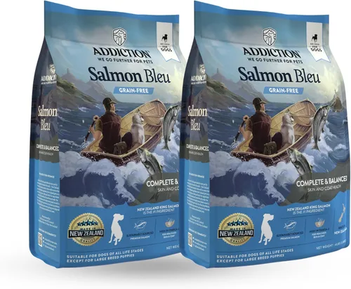 Addiction Salmon Bleu - Alimento seco para perros sin granos, rico en prebióticos para apoyar la piel, el pelaje y la salud cognitiva, receta de