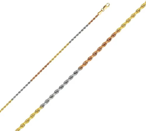 Miniatura 2 de Wellingsale Cadenas de cuerda pesada de oro macizo de 14 quilates (opciones seleccionadas)