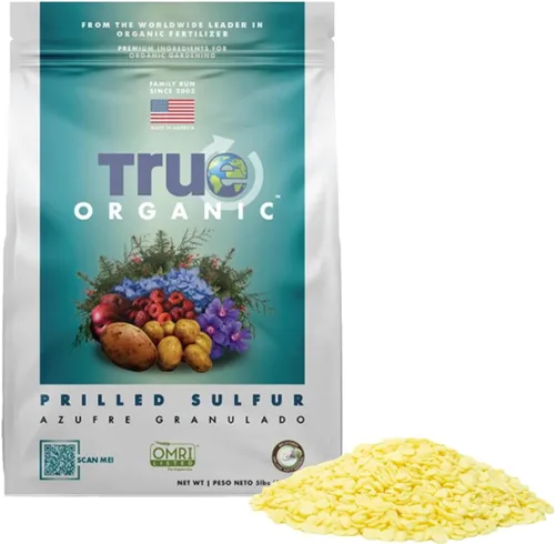 True Organic Azufre cultivado – Fertilizante orgánico para un mejor crecimiento de las plantas, flores, verduras y hierbas – Reduce el pH del suelo