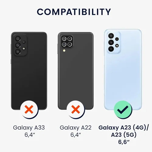 Miniatura 6 de kwmobile Funda compatible con Samsung Galaxy A23 4G / 5G - Funda de silicona TPU metálica suave y delgada - Rojo oscuro metálico