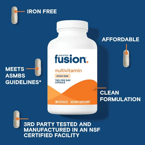 Miniatura 3 de Bariatric Fusion Multivitamínico bariátrico sin hierro Pacientes poscirugía bariátrica Vitamina bariátrica sin hierro para bypass gástrico