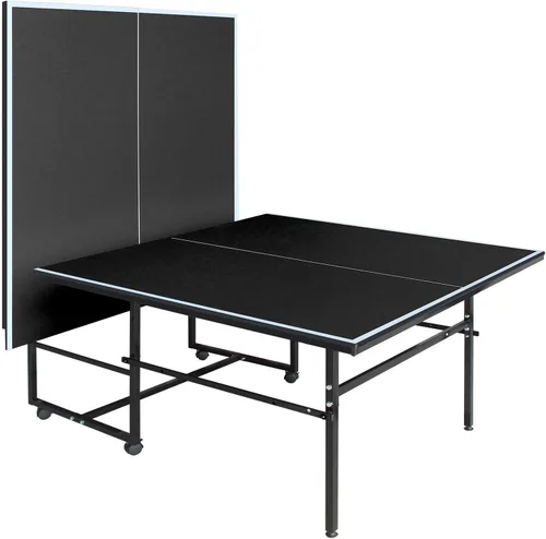 Miniatura 8 de IUNNDS Mesa de tenis de mesa portátil de 6/8/8.5/9 pies, juego de ping pong plegable para interiores con red y juego de postes, 2 paletas y 3 pelotas
