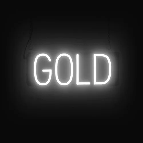 Miniatura 30 de SpellBrite Letrero dorado Letrero relacionado con el peón con aspecto de neón, fuente de luz LED azul 16.9 x 6.3 pulgadas