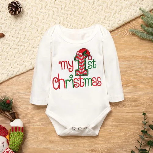 Miniatura 2 de Conjunto de 4 piezas de ropa de Navidad para bebé, niña y niño, mi primera Navidad, 0-18 meses
