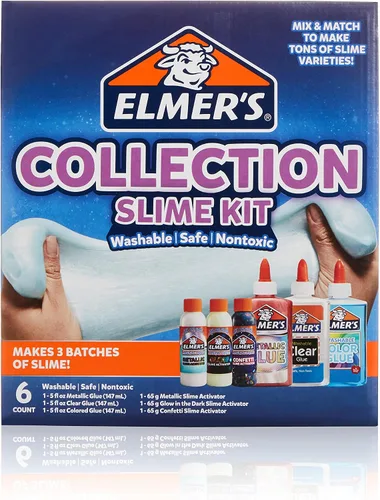 Miniatura 6 de Elmer's Kit de colección de limo Los suministros incluyen activador de limo líquido mágico que brilla en la oscuridad, confeti líquido mágico