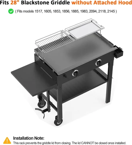 Miniatura 4 de Stanbroil Rejilla de Calentamiento y Bandeja para Parrilla Blackstone de 28" - Parrilla de Cocción Plegable, Accesorios de BBQ Compatibles