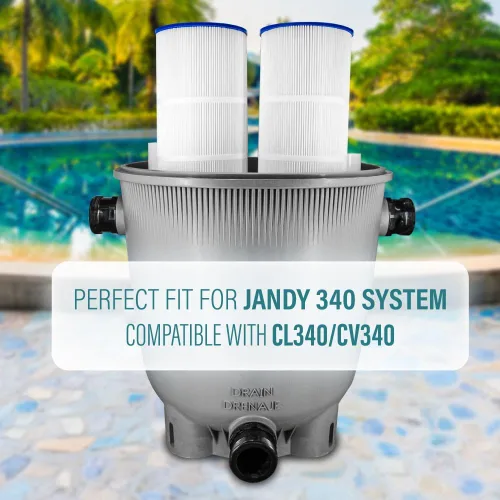 Miniatura 6 de FP-2785 - Cartucho de filtro de piscina paquete de 4 para Jandy CL340 Sustituye a R0554500 Filtración eficiente, fácil ajuste Filtpool