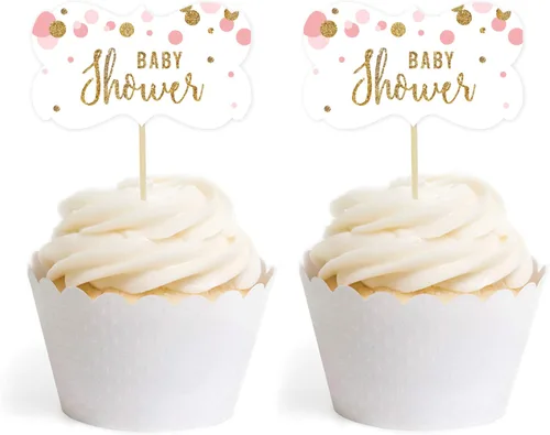 Miniatura 22 de Andaz Press Colección de fiesta de baby shower de niña con purpurina de oro rosa rubor, pancarta colgante con cuerda, Welcome Baby!, 5 pies, 1 juego