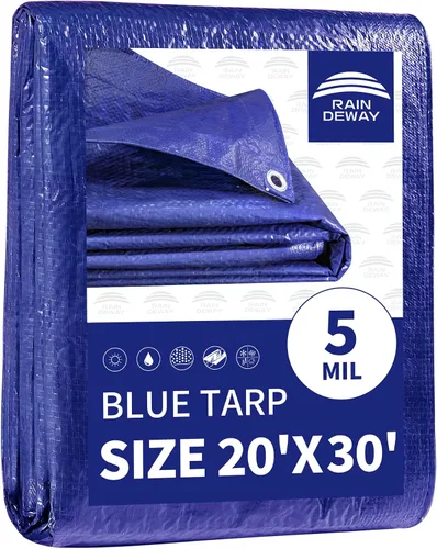 Miniatura 38 de RAINDEWAY Tarps - Lona impermeable de color azul de 4 x 16 pies de grosor, resistente a desgarros, multiusos, para techo, campamento, automóvil