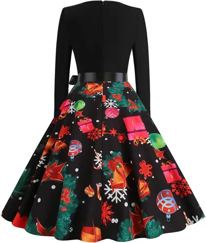 Miniatura 3 de Ropa de otoño para mujer 2022, vestido vintage de manga larga de Navidad de los años 50, vestido de fiesta de noche de fiesta de graduación