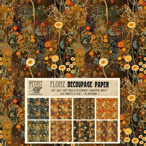 Miniatura 4 de Decoupage - Paquete de papel (24 hojas de 6 x 6 pulgadas) Floral Paradise in Blue # Papel de patrón de estilo vintage para decoupage, manualidades