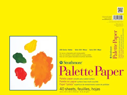 Strathmore Bloc de papel de paleta serie 300, encuadernado con cinta, 12 x 16 pulgadas, 40 hojas (41 libras/2.36 oz), papel de artista para adultos