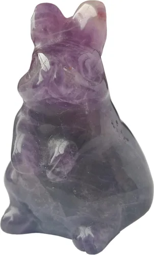 Miniatura 16 de Estatua de conejo tallada a mano de jade amarillo natural, cristales de 1.5 pulgadas y piedras curativas
