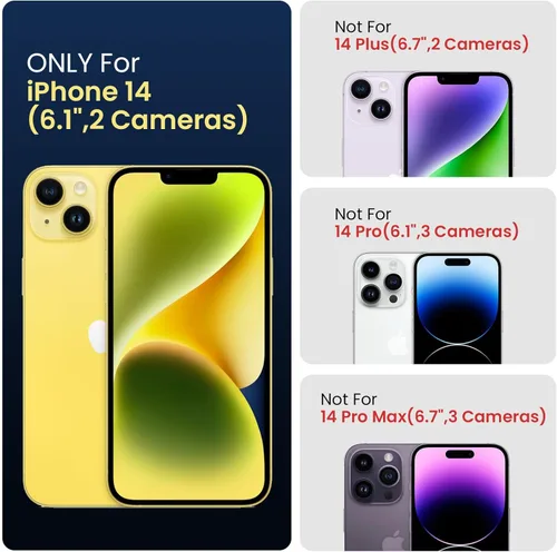 Miniatura 6 de FireNova Funda diseñada para iPhone 14, funda de silicona mejorada [protección de cámara] con [2 protectores de pantalla], forro interior de Piedra