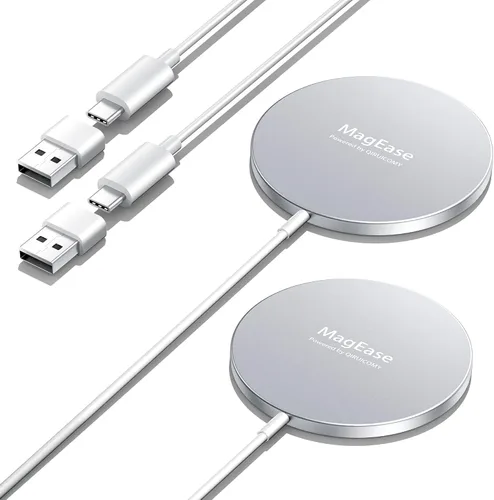 Cargador inalámbrico magnético, paquete de 2 unidades de cargador inalámbrico MagEase magnético compatible con iPhone de las series 16 15 14 13 12 y