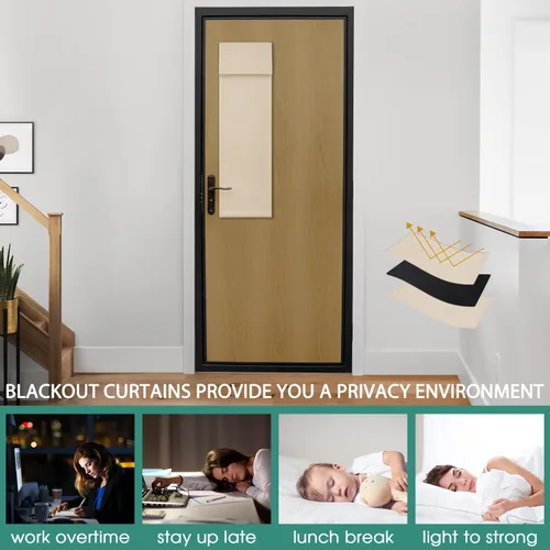 Miniatura 7 de HOMEIDEAS Cortinas Opacas para Aula para Puerta Principal, Cubierta de Ventana de Puerta de Aula, Persianas de Privacidad con Aislamiento Térmico