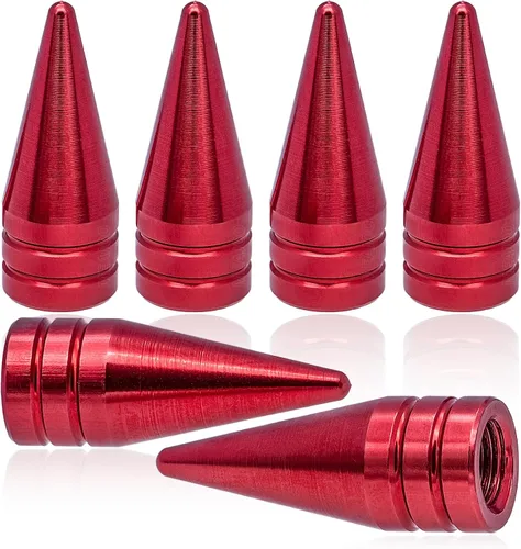 Miniatura 34 de 4 piezas de tapas de válvula de rueda con forma de punta, válvula de rueda de aleación de aluminio con punta, universal para automóviles, SUV