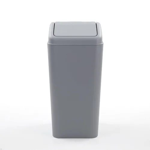 Miniatura 9 de Cubo de basura de plástico de 4.2 galones con tapa, cesta de basura cubierta con tapa abatible, color gris