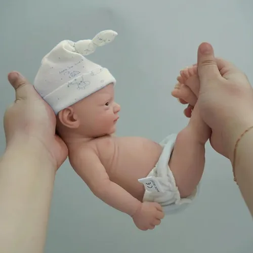 Miniatura 2 de MYREBABY Muñeca bebé de silicona de cuerpo completo de 30 cm / 12 pulgadas Alisa bebé prematura micro, muñeca realista renacida para niños