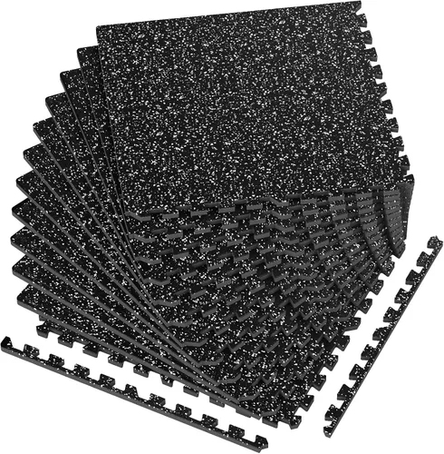 Alfombrillas de goma EVA de alta densidad de 1/2 pulgada de grosor, 48 pies cuadrados, antideslizantes, 12 piezas, azulejos de rompecabezas