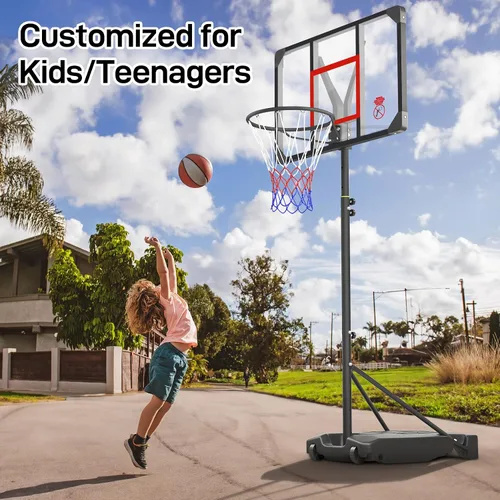 Miniatura 3 de Yohood Kids Basketball Hoop Outdoor 4.82-8.53ft Adjustable, Portable Basketball Hoops & Goals for Kids/Teenagers/Youth in Backyard/Driveway/Indoor