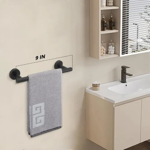 Miniatura 5 de NearMoon - Barra para toallas de baño, soporte de toalla de ducha de acero inoxidable para baño, montado en la pared, de 9 pulgadas de longitud