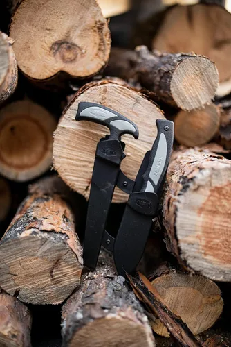 Miniatura 8 de Old Timer Kit Hunter con cuchillo de gancho intestinal y sierra de hueso, agarre cómodo de TPE, acero inoxidable de alto carbono, cuchillas