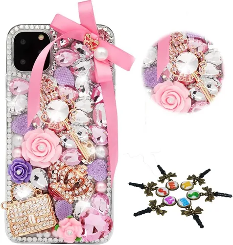 Miniatura 27 de Sparkle - Funda para teléfono compatible con Samsung Galaxy A12, elegante, hecha a mano en 3D, diseño de diamantes de imitación, diseño de diamantes