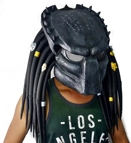 Miniatura 4 de Máscara de depredador alienígena de Halloween, máscara de látex AVP aterradora para fiestas, cosplay de películas y juegos de rol
