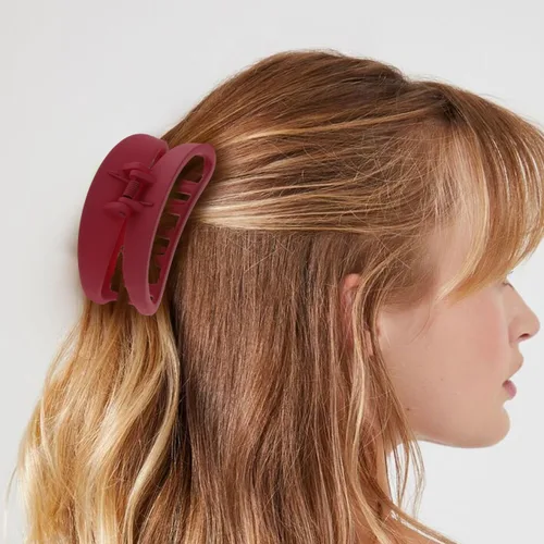 Miniatura 4 de Lurrose Pinza para el pelo para mujer, soporte para cola de caballo en forma de luna, pinzas curvadas huecas esmeriladas, pinzas para el pelo